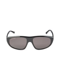 Прямоугольные солнцезащитные очки 60MM Balenciaga, черный