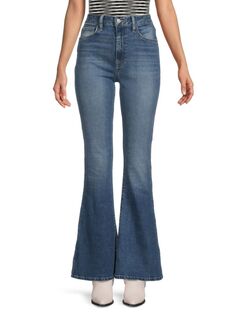 Расклешенные джинсы Heidi с высокой посадкой Hudson, синий