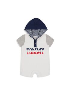 Комбинезон Henley с капюшоном и логотипом для маленьких мальчиков Tommy Hilfiger, белый