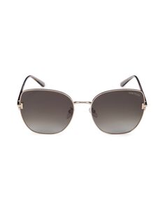 Круглые солнцезащитные очки «кошачий глаз» 61 мм Tom Ford, цвет Shiny Rose