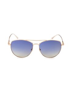 Солнцезащитные очки-авиаторы 59MM Tom Ford, цвет Blue Gold