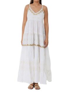 Многоярусное платье макси с люверсами Ranee&apos;S, белый Ranees
