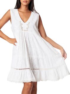 Многоярусное прикрывающее платье с узором пейсли La Moda Clothing, белый