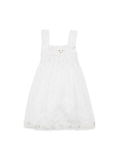 Многоярусное платье с цветочным принтом и бахромой для девочек Ranee&apos;S, белый Ranees