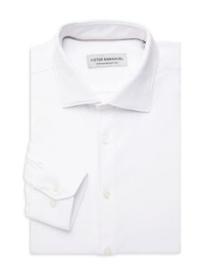 Однотонная трикотажная классическая рубашка Victor Emmanuel, белый