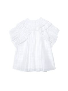 Платье Jemina с рюшами для маленьких девочек и девочек Burberry, белый