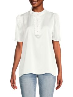 Атласная блузка с рюшами Karl Lagerfeld Paris, цвет Soft White