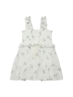 Платье с цветочным принтом для маленькой девочки Baby Sara, белый