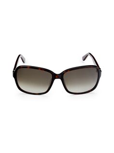 Квадратные солнцезащитные очки 58MM Ferragamo, цвет Tortoise