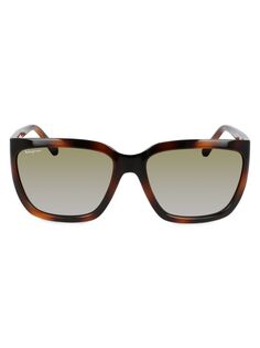 Прямоугольные солнцезащитные очки 59MM Ferragamo, цвет Tortoise