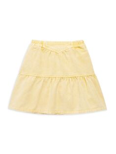Многоярусная юбка для маленьких девочек и девочек Sea, желтый