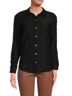 Рубашка с цветочным узором Saks Fifth Avenue, цвет Very Black