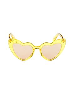 Солнцезащитные очки Lou Lou в форме сердца 54MM Saint Laurent, желтый