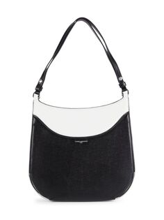 Двухцветная кожаная сумка через плечо Milou Karl Lagerfeld Paris, цвет White Black