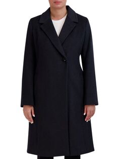 Двубортное пальто из смесовой шерсти Cole Haan, цвет Charcoal