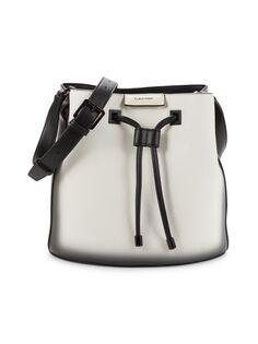 Сумка-ведро с контрастным ремешком и металлизированным песком Calvin Klein, цвет White Black