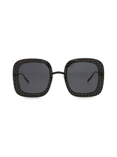 Квадратные солнцезащитные очки 63MM Alaïa, черный
