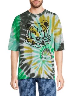 Футболка с логотипом Tie Dye Kenzo, мята