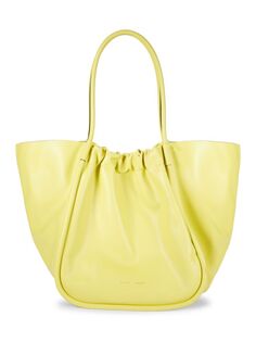 Кожаная сумка-тоут со сборками Proenza Schouler, цвет Lemongrass