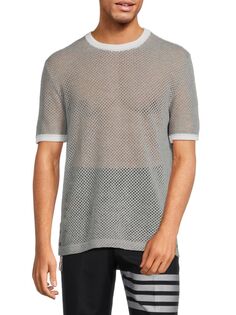 Кашемировая сетчатая футболка Thom Browne, цвет Light Beige
