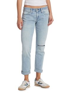 Джинсы-бойфренды узкого кроя Dre с низкой посадкой Rag &amp; Bone, цвет Light Blue