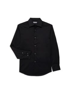 Рубашка классического кроя на пуговицах для мальчика Michael Kors, черный