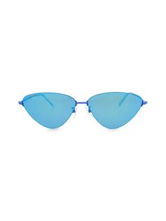 Солнцезащитные очки «кошачий глаз» с обратной стороны, 61 мм Balenciaga, синий