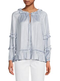 Мятый топ с эффектом металлик Bcbgmaxazria, цвет Light Blue