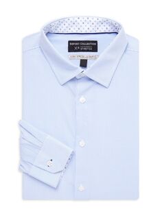 Классическая рубашка узкого кроя с точечным принтом Report Collection, цвет Light Blue
