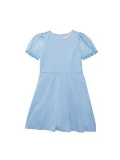 Расклешенное платье с объемными рукавами для девочек Us Angels, цвет Light Blue