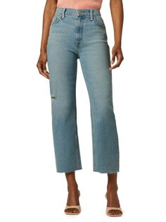 Укороченные джинсы Rosie с высокой посадкой и широкими штанинами Hudson, цвет Light Denim