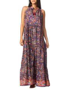 Платье макси с кисточками и узором пейсли La Moda Clothing, цвет Multi