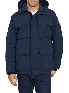 Куртка-карго с капюшоном Sam Edelman, темно-синий