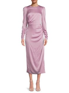 Платье миди из смесового шелка со сборками Zimmermann, цвет Musk
