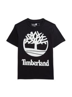 Футболка с логотипом для мальчиков Timberland, черный