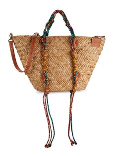 Плетеная соломенная сумка-тоут Zimmermann, цвет Natural