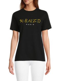 Футболка с хвостом тигра Kenzo, черный