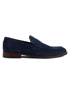 Кожаные пенни-лоферы Hamilton Winthrop, цвет Navy Suede