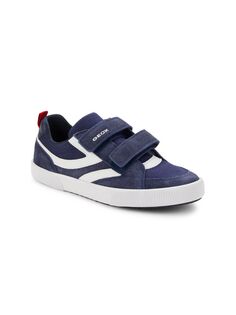 Кроссовки Little Kid&apos;s &amp; Kid&apos;s с сенсорным ремешком и логотипом Geox, цвет Navy White