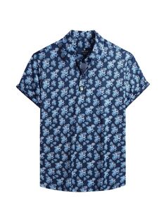 Рубашка для гольфа приталенного кроя с ананасами Tom Baine, темно-синий