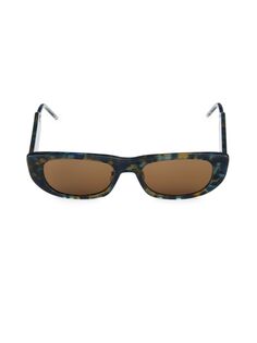 Прямоугольные солнцезащитные очки 53MM Thom Browne, цвет Navy Tortoise