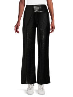 Широкие брюки с эффектом металлик Renee C., черный