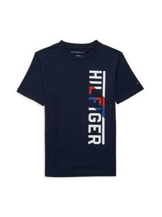 Футболка с логотипом для мальчиков Tommy Hilfiger, темно-синий