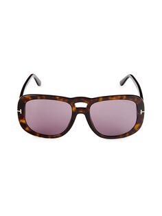 Квадратные солнцезащитные очки 56MM Tom Ford, фиолетовый
