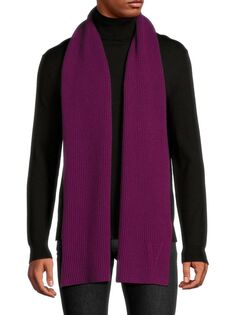 Кашемировый шарф в рубчик Versace, фиолетовый