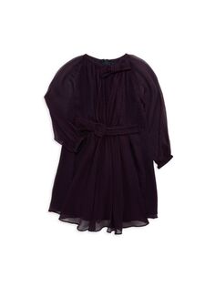 Шелковое мини-платье в горошек для маленьких девочек и девочек Burberry, фиолетовый