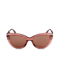 Солнцезащитные очки «кошачий глаз» 55 мм Tom Ford, цвет Orange Brown