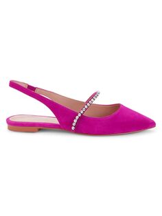 Замшевые балетки Crystalline с открытой пяткой Stuart Weitzman, цвет Orchid