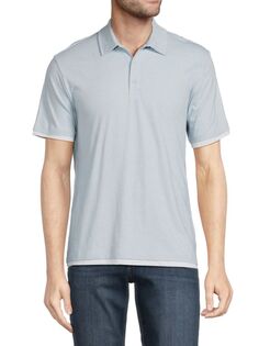 Двухслойная рубашка-поло из хлопка пима Vince, цвет Oxford Blue