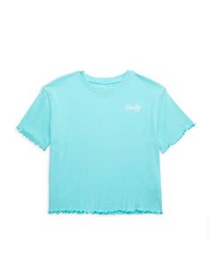 Свободная футболка в рубчик для девочек Hurley, цвет Aqua